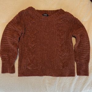Express Burgundy Chenille Sweater